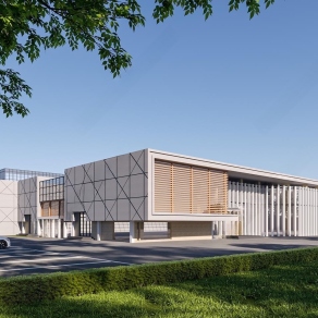 现代工业厂房3D模型下载